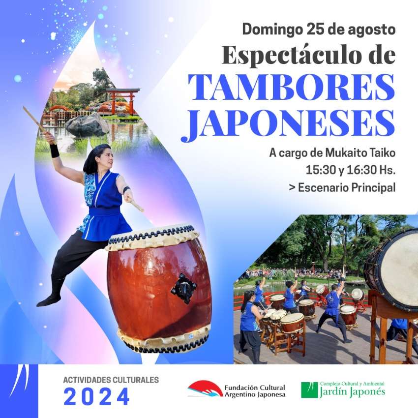 Espectáculo de Tambores Japoneses | Domingo 25 de agosto, 15:30 y 16:30 hs