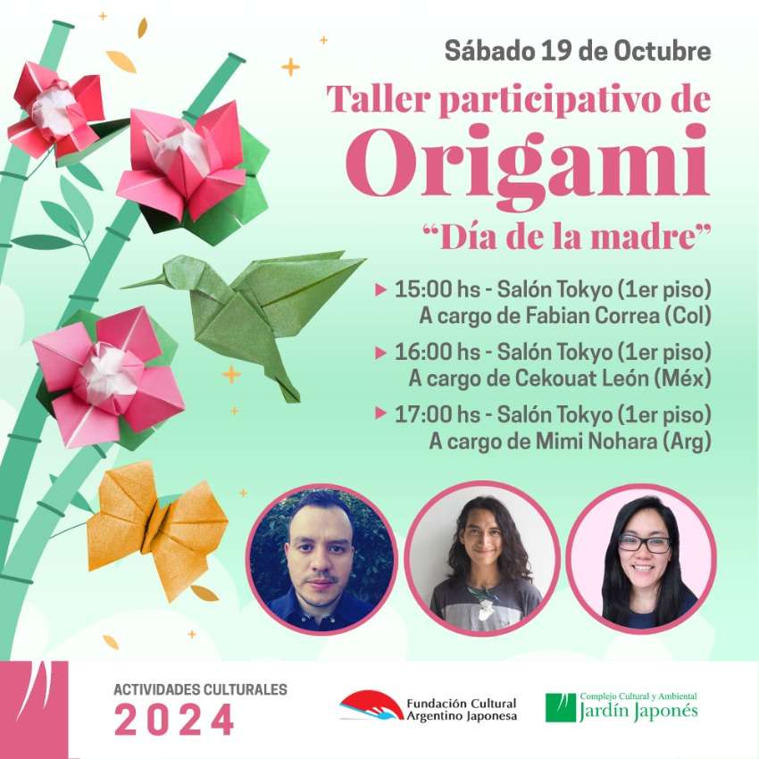 Taller participativo de Origami “Día de la madre” | Sábado 19 de Octubre, 15 hs