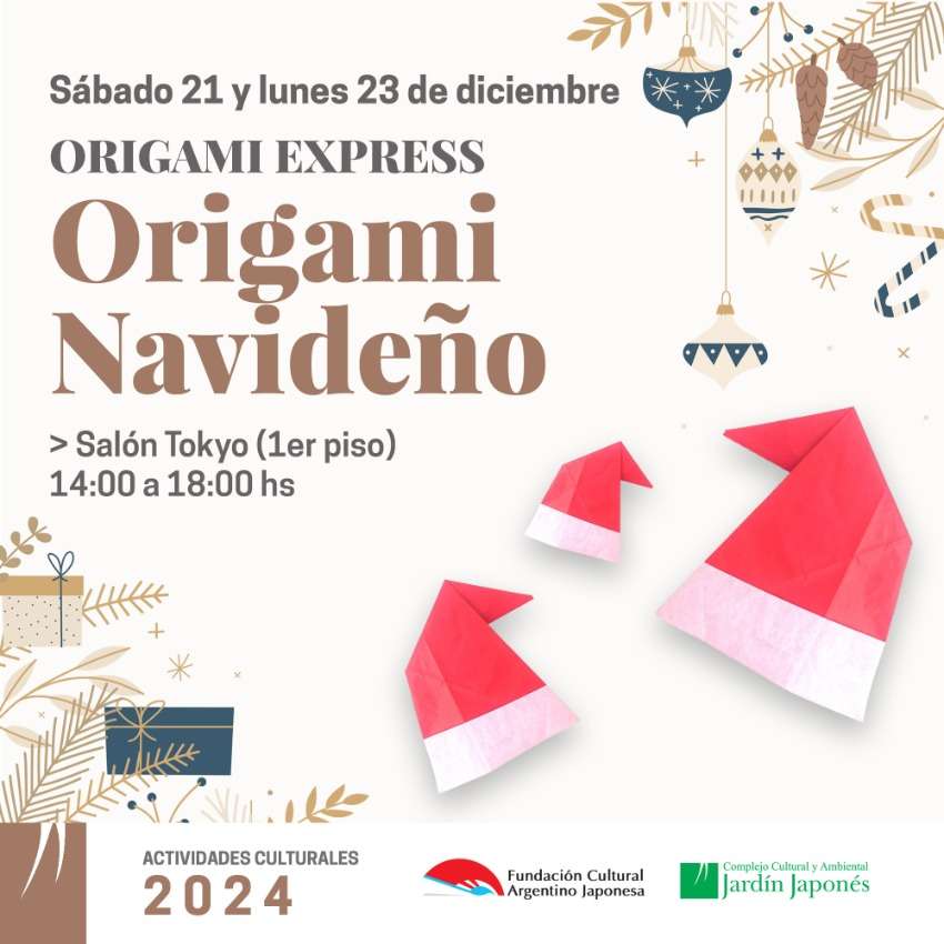 ORIGAMI EXPRESS. Origami Navideño | Sábado 21 y lunes 23 de diciembre