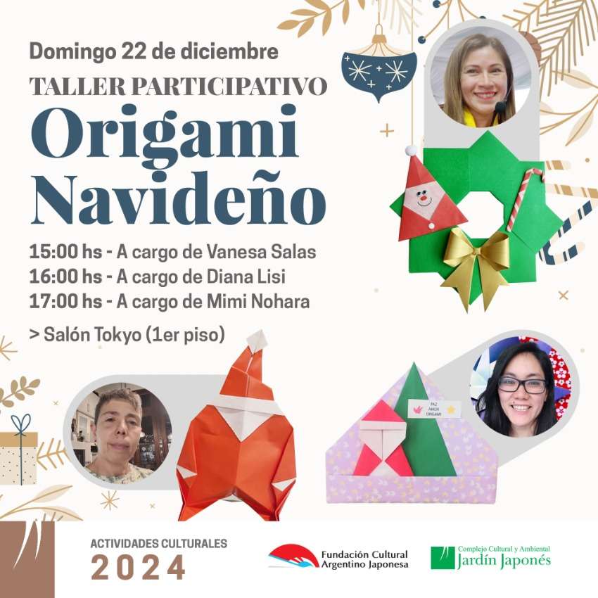 TALLER PARTICIPATIVO. Origami Navideño | Domingo 22 de diciembre, 15 hs