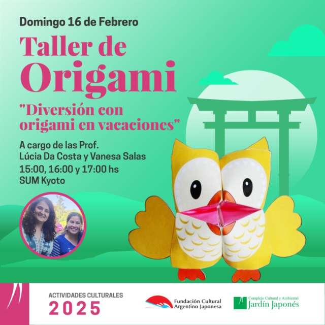 Taller de Origami. "Diversión con origami en vacaciones" | 27 de Enero 2025