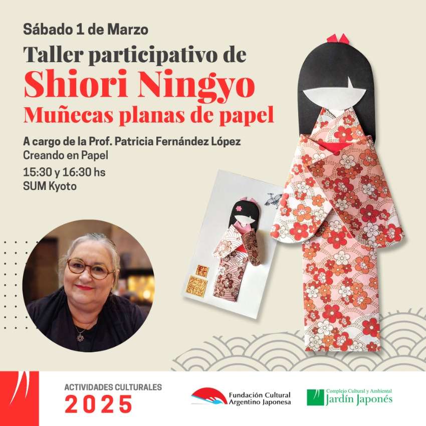 Taller participativo de Shiori Ningyo. Muñecas planas de papel | Sábado 1 de Marzo, 15:30 y 16:30 hs