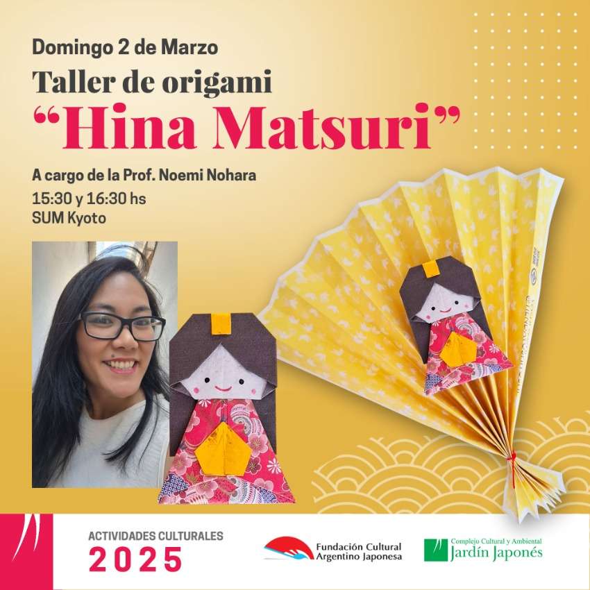 Taller de origami “Hina Matsuri” | Domingo 2 de Marzo, 15:30 y 16:30 hs