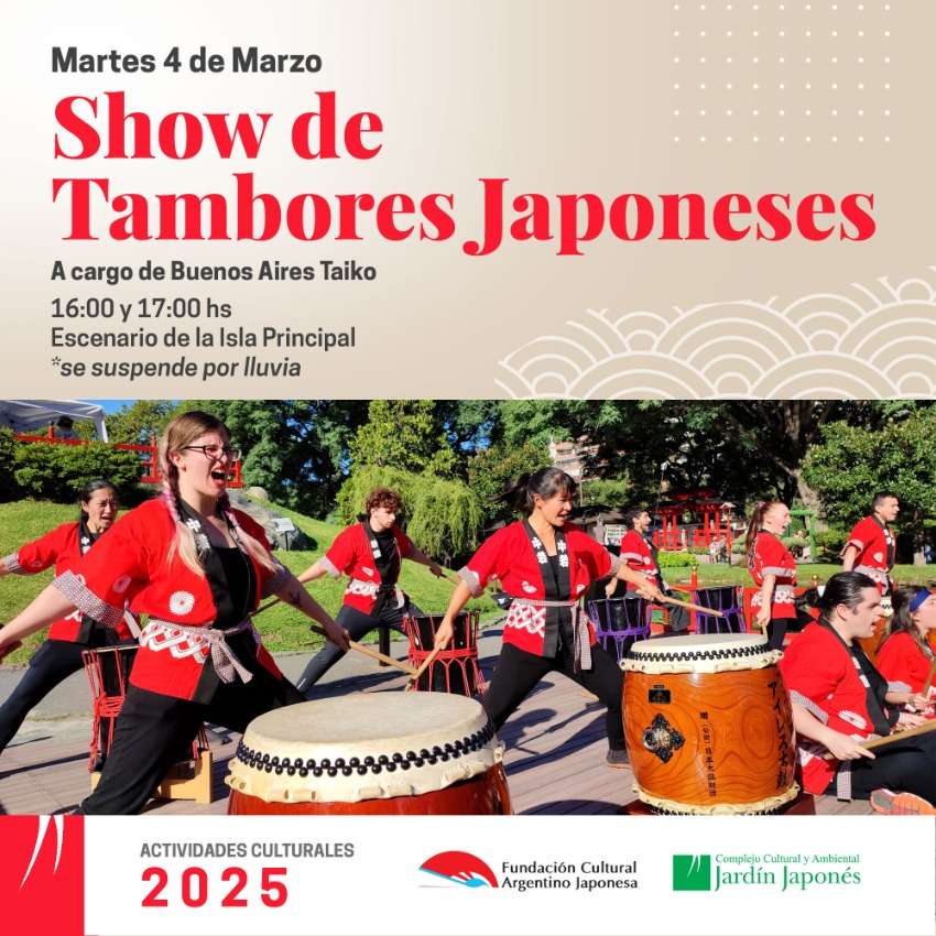 Show de Tambores Japoneses | Martes 4 de Marzo, 16 hs