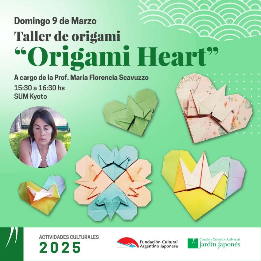 Taller de origami “Origami Heart” | Domingo 9 de Marzo, 15:30 a 16:30 hs