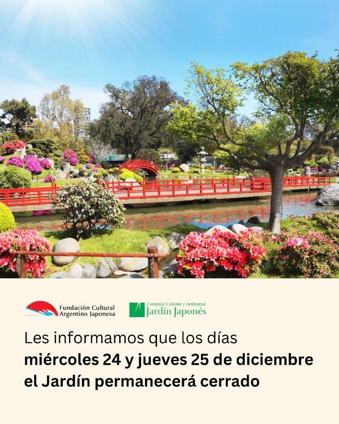 Miércoles 24 y jueves 25 de diciembre el Jardín permanecerá cerrado | Miércoles 24 y jueves 25 de diciembre